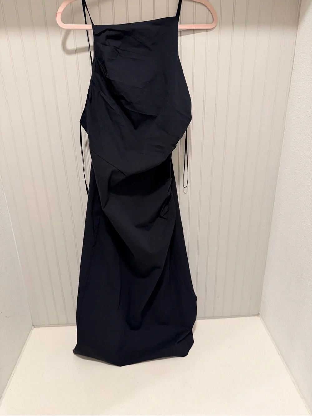 Black Draped Maxi Skirt